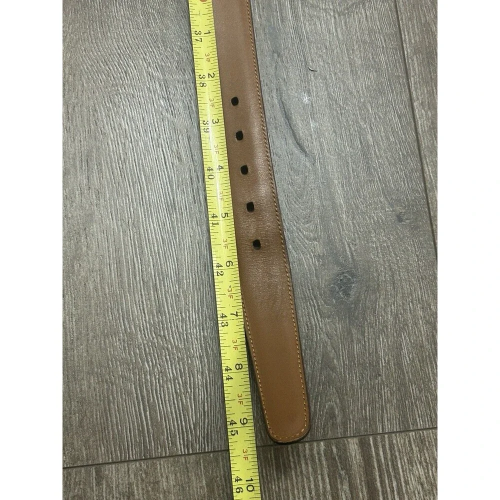 Brooks Brothers Brown Leather Belt 40/100 Brass Buckle 1.25” Made in USA